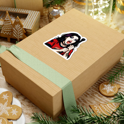 Florida Panthers Girl Bold Kiss-Cut Stickers - Edgy Art for Laptops, Water Bottles, Journals, Gifts, Halloween Decor