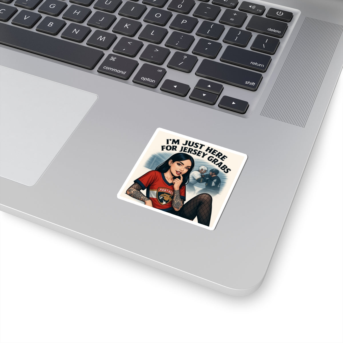Jersey Grabs Kiss-Cut Stickers, Fun Sports Stickers, Laptop Décor, Gift for Hockey Fans, Quirky Collectible Stickers