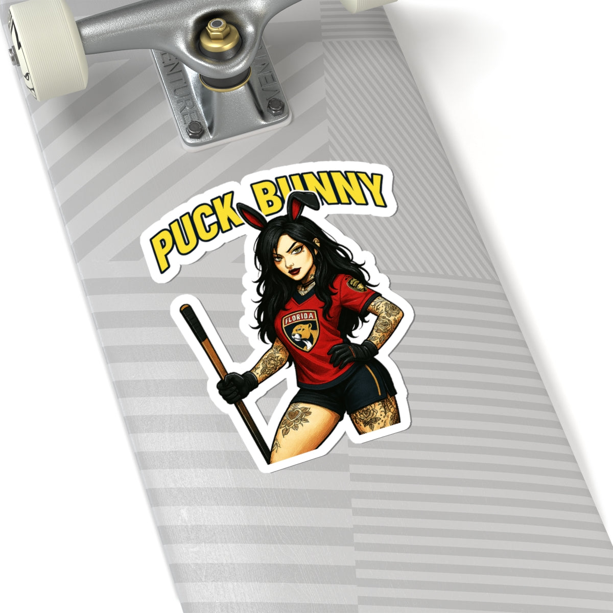 Puck Bunny Kiss-Cut Stickers | Hockey Decor, Laptop Stickers, Sports Gifts, Trendy Stickers, Women's Hockey Merchandise