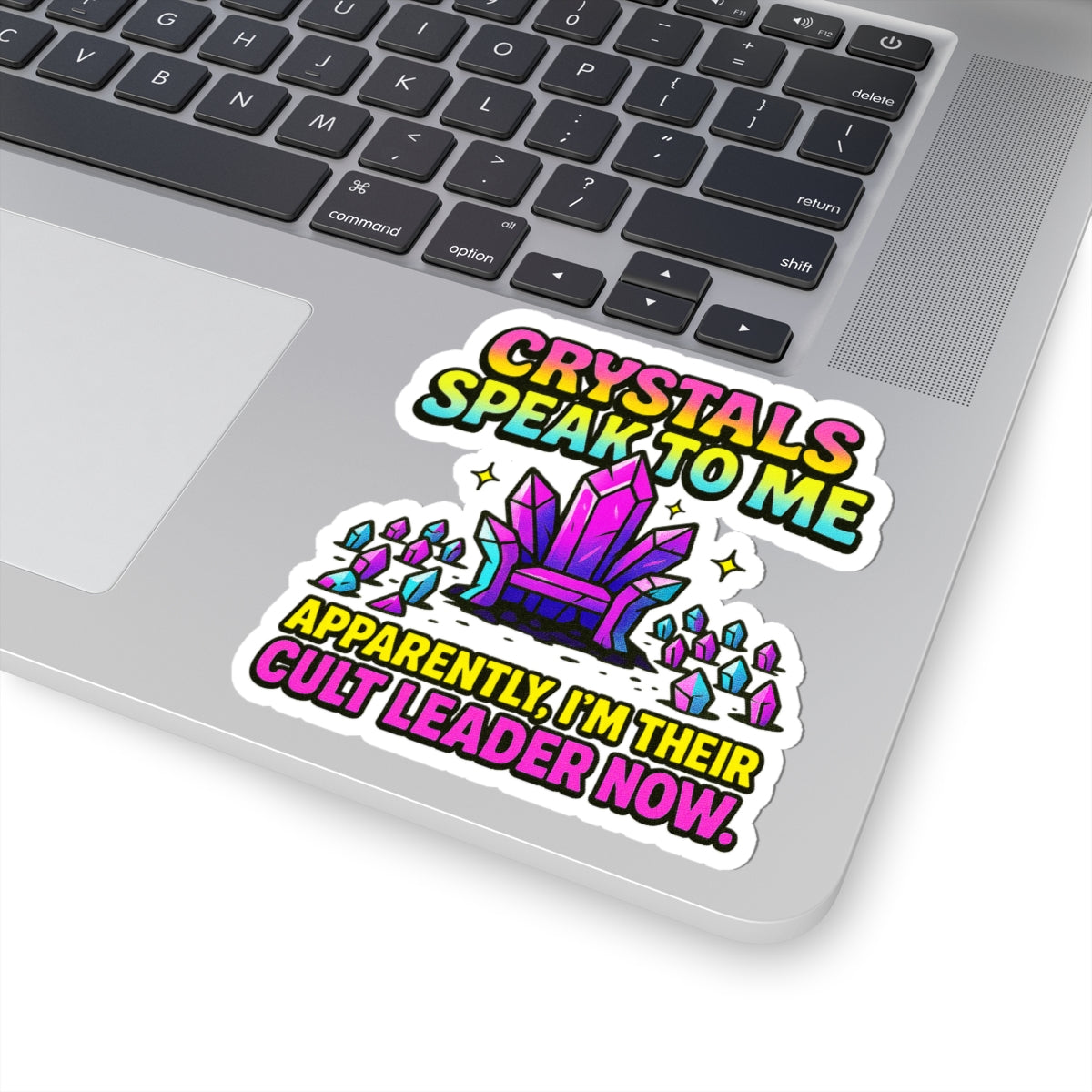 Vibrant Witchy Kiss-Cut Stickers, Crystal Lover Gift, Laptop Decal, Boho Decor, Witchcraft Supplies, Unique Humorous Gift