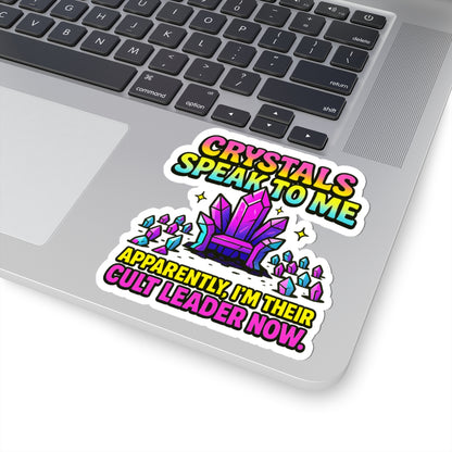 Vibrant Witchy Kiss-Cut Stickers, Crystal Lover Gift, Laptop Decal, Boho Decor, Witchcraft Supplies, Unique Humorous Gift