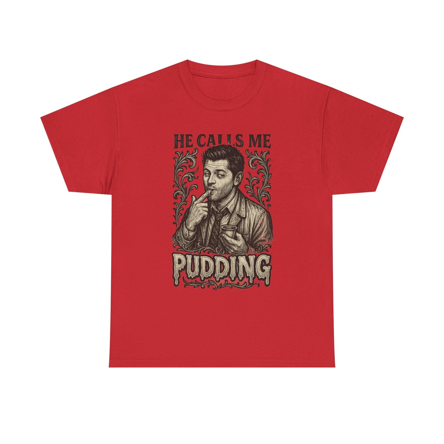 He Calls Me Pudding Couples Shirt Unisex Heavy Cotton Tee | Humor Shirt, Gift for Friends, Funny Quote Tee, Casual Wear, Unique Graphic Tee