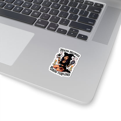 Trauma Turn Ons Witchy Kiss-Cut Stickers - Spooky Decor, Laptop Stickers, Gift for Her, Halloween Decor, Magical Vibes