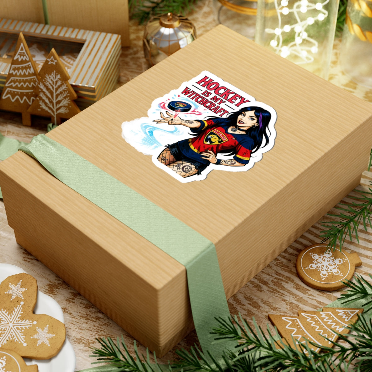 Witchcraft Hockey Stickers, Fun Decals, Sports Fan Gifts, Laptop Decor, Halloween Accessories