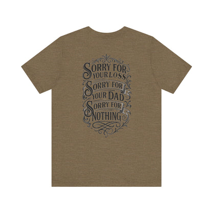 Dead Dads Club Sorry Graphic Tee, Unisex Short Sleeve T-Shirt, Halloween Shirt, Edgy Casual Wear, Alternative Fashion, Fun Gift Idea