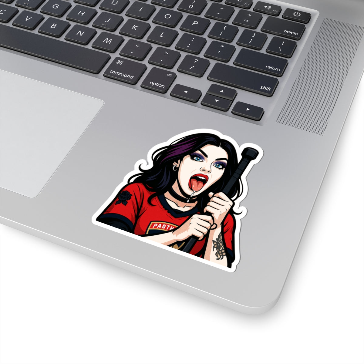 Florida Panthers Girl Bold Kiss-Cut Stickers - Edgy Art for Laptops, Water Bottles, Journals, Gifts, Halloween Decor