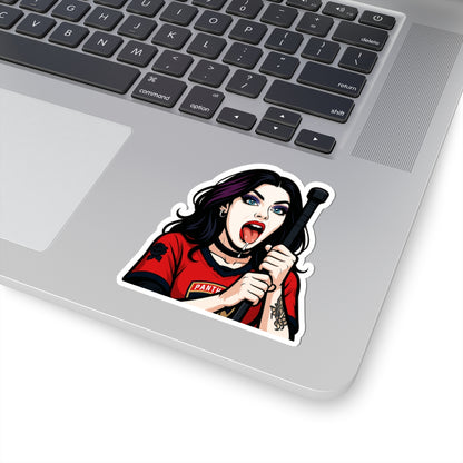 Florida Panthers Girl Bold Kiss-Cut Stickers - Edgy Art for Laptops, Water Bottles, Journals, Gifts, Halloween Decor