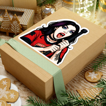 Florida Panthers Girl Bold Kiss-Cut Stickers - Edgy Art for Laptops, Water Bottles, Journals, Gifts, Halloween Decor
