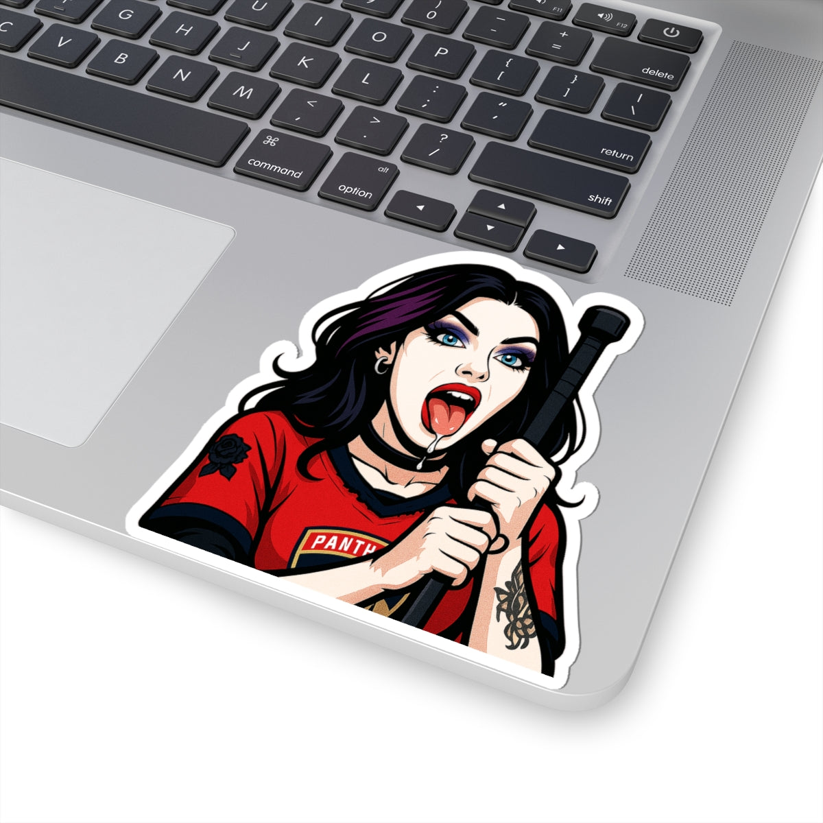 Florida Panthers Girl Bold Kiss-Cut Stickers - Edgy Art for Laptops, Water Bottles, Journals, Gifts, Halloween Decor