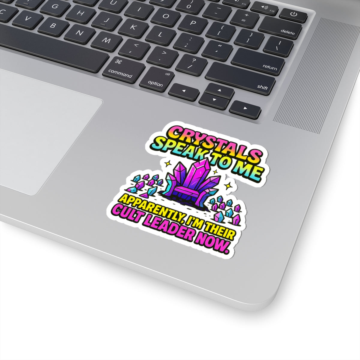 Vibrant Witchy Kiss-Cut Stickers, Crystal Lover Gift, Laptop Decal, Boho Decor, Witchcraft Supplies, Unique Humorous Gift