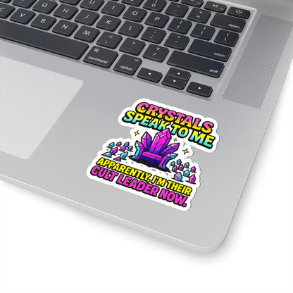 Vibrant Witchy Kiss-Cut Stickers, Crystal Lover Gift, Laptop Decal, Boho Decor, Witchcraft Supplies, Unique Humorous Gift