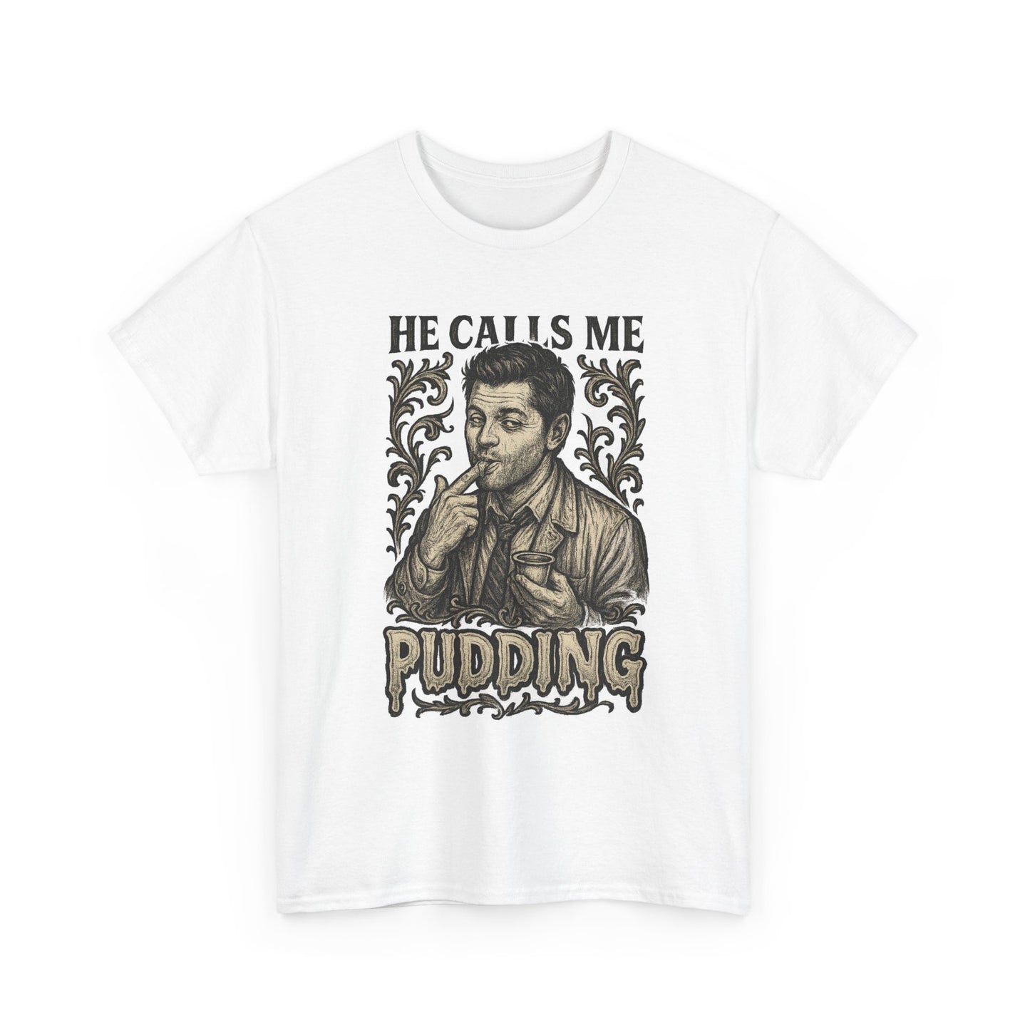 He Calls Me Pudding Couples Shirt Unisex Heavy Cotton Tee | Humor Shirt, Gift for Friends, Funny Quote Tee, Casual Wear, Unique Graphic Tee