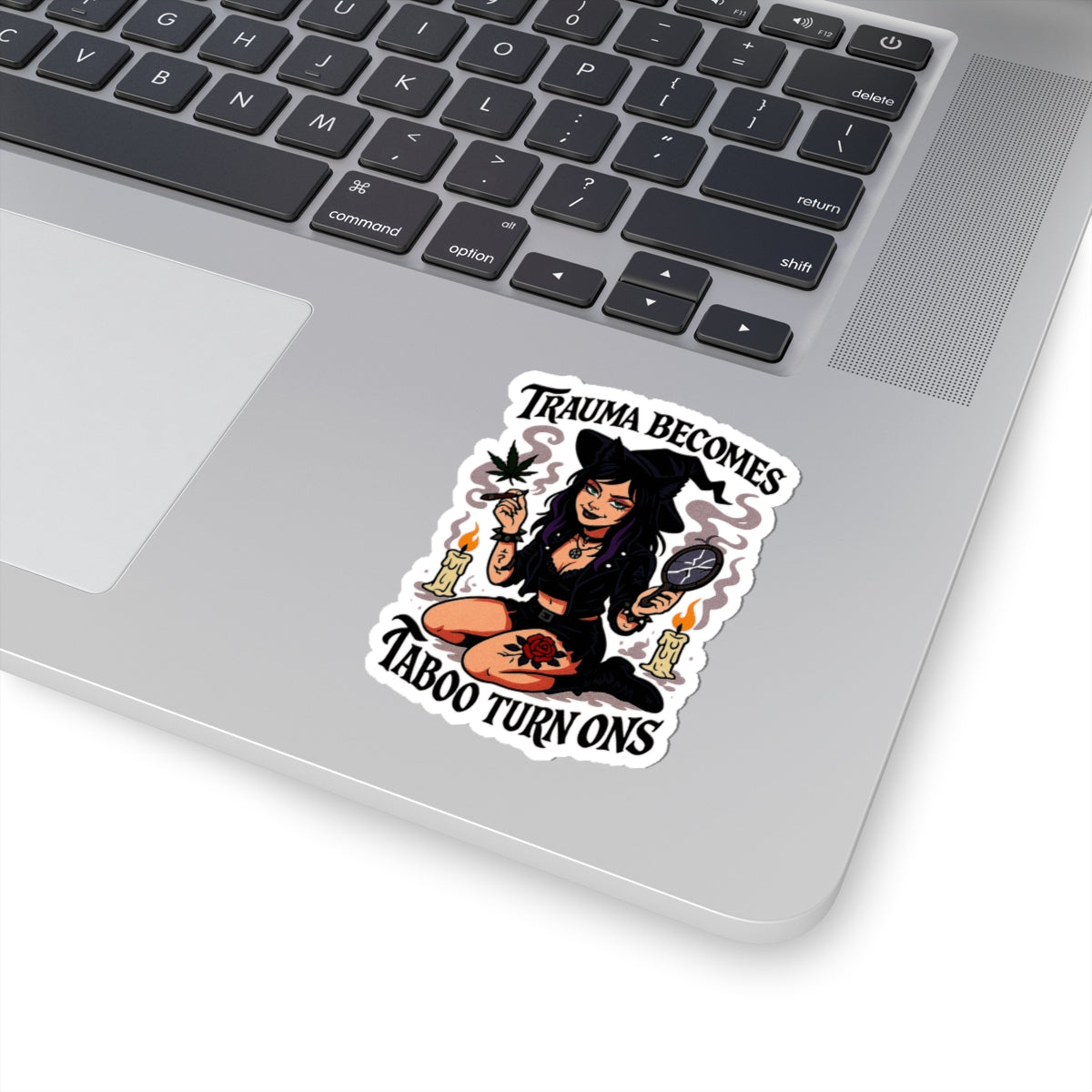 Trauma Turn Ons Witchy Kiss-Cut Stickers - Spooky Decor, Laptop Stickers, Gift for Her, Halloween Decor, Magical Vibes