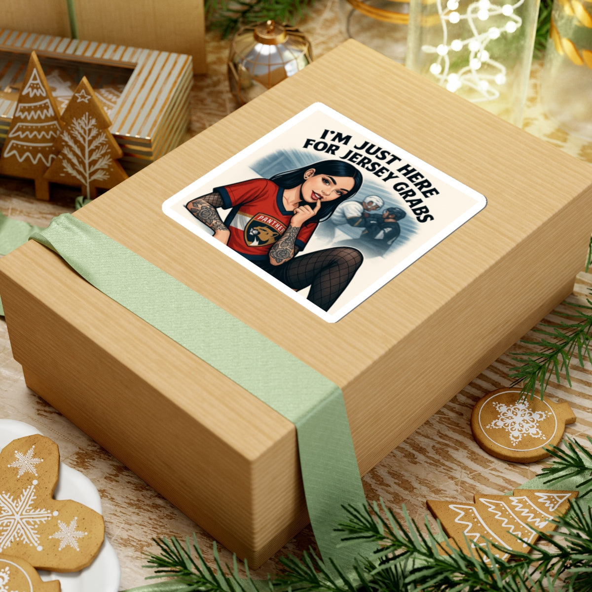 Jersey Grabs Kiss-Cut Stickers, Fun Sports Stickers, Laptop Décor, Gift for Hockey Fans, Quirky Collectible Stickers