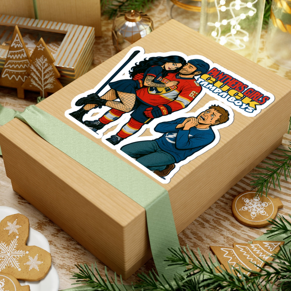 Hockey Fan Kiss-Cut Stickers, Sports Decor, Team Spirit, Gift for Fans, Fun Illustrations, Laptop Decals, Party Favors