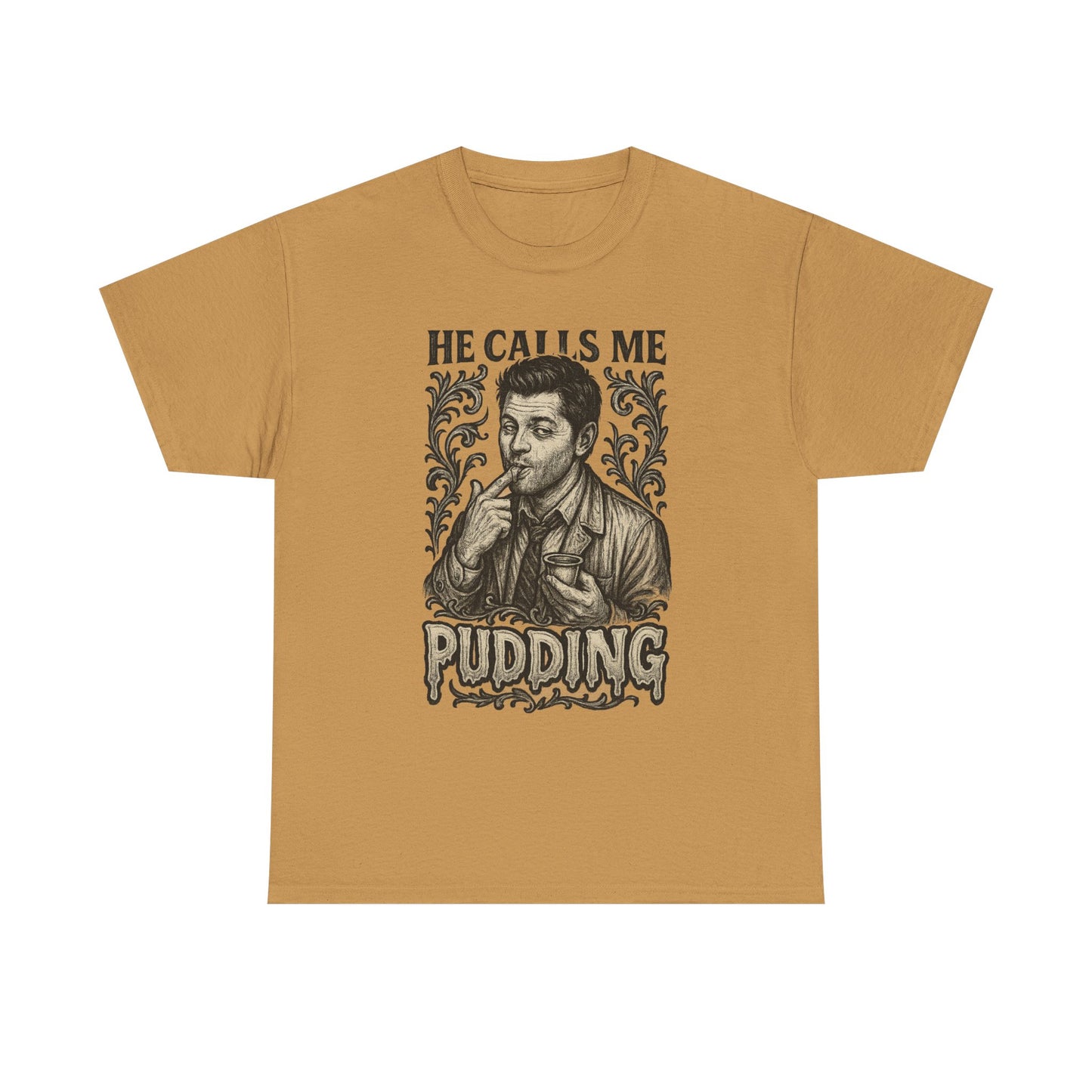 He Calls Me Pudding Couples Shirt Unisex Heavy Cotton Tee | Humor Shirt, Gift for Friends, Funny Quote Tee, Casual Wear, Unique Graphic Tee