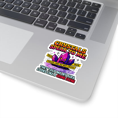 Kiss-Cut Stickers - Fun & Quirky Crystal Design, Laptop Decals, Gift for Crystal Lovers, Unique Wall Art, Bumper Stickers