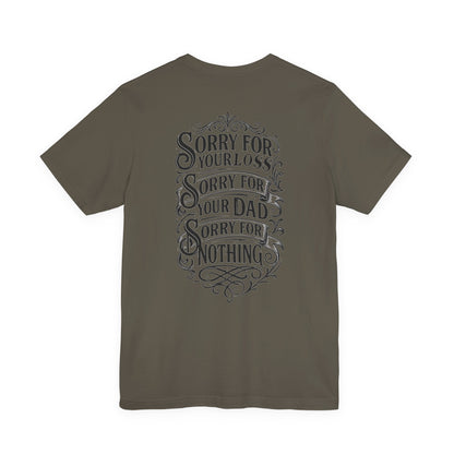 Dead Dads Club Sorry Graphic Tee, Unisex Short Sleeve T-Shirt, Halloween Shirt, Edgy Casual Wear, Alternative Fashion, Fun Gift Idea