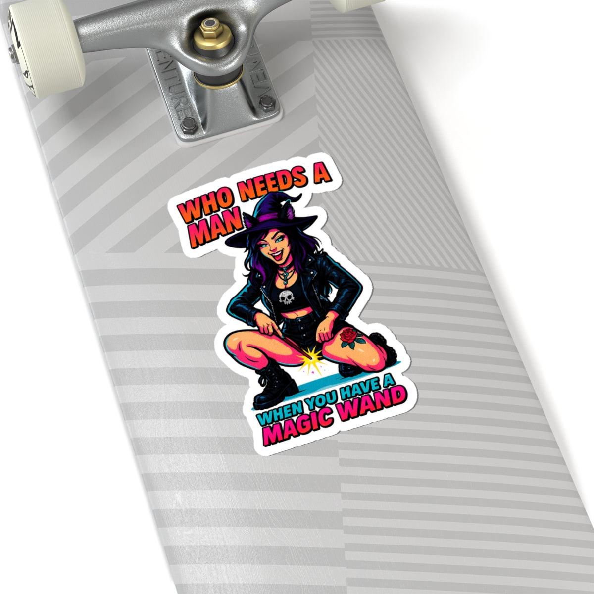 Who Needs A Man When You Have A Magic Wand Naughty Witch Harry Potter After Dark Kiss-Cut Stickers, Witchy Stickers for Laptop, Fun Decor, Halloween Gifts, Sassy Art