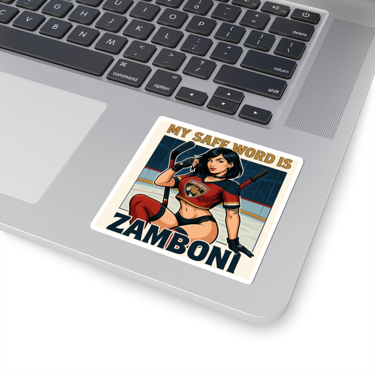 Zamboni Is My Safe Word Sexy Hockey Kiss-Cut Stickers: My Safe Word is Zamboni, Fun Ice Hockey Stickers, Sports Decor, Unique Gift, Laptop Decals